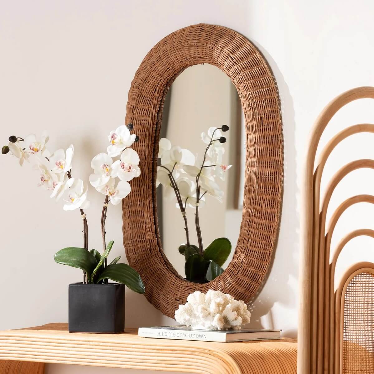 How to Make a Faux Rattan Mirror for Under $20